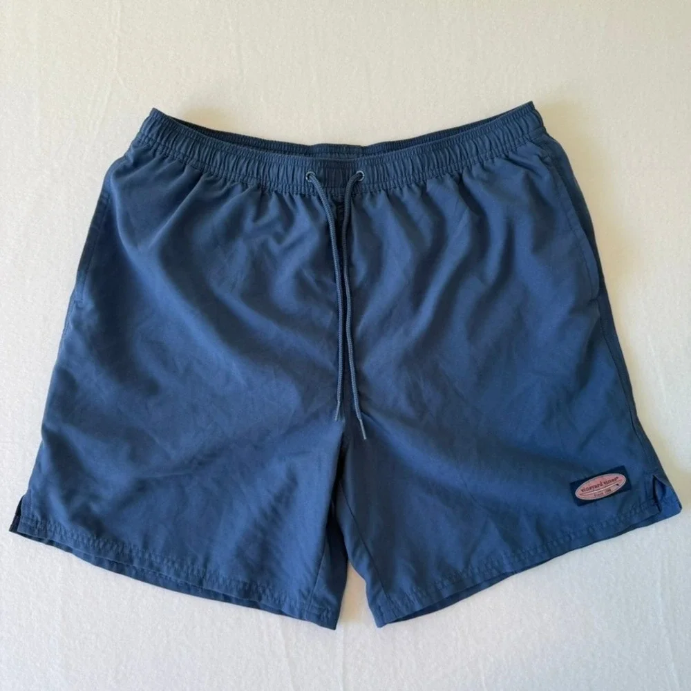 Vineyard Vines Mens Navy Blue Mesh Lined Swim Trunks Board Shorts Size Large